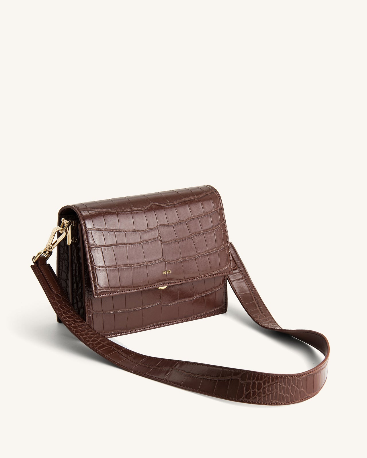 Mini Tracolla a Soffietto - Umber Croc