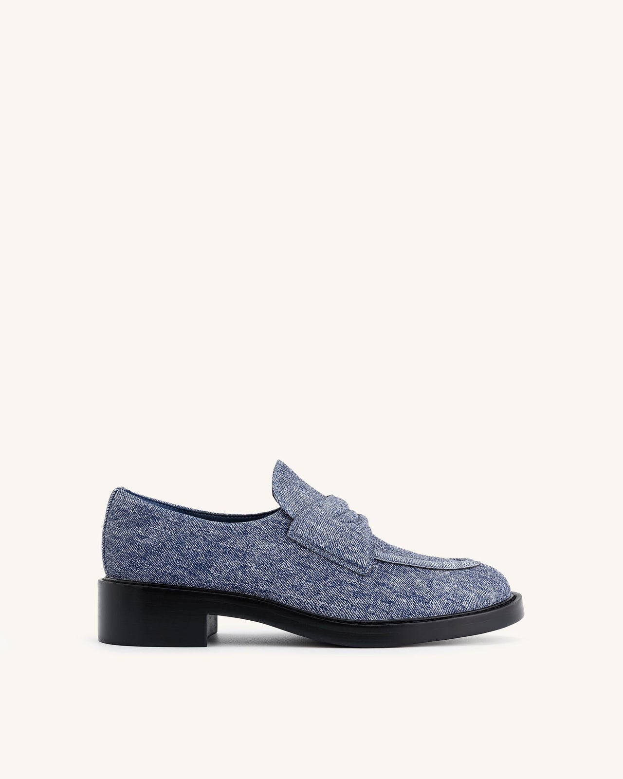 Micah Mocassino Chunky in Denim a Rilievo - Blu