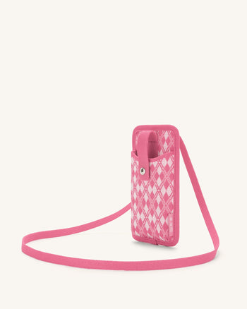 Aylin Phone Bag a Maglia - Rosa e Rosa Caldo