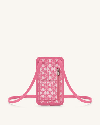 Aylin Phone Bag a Maglia - Rosa e Rosa Caldo