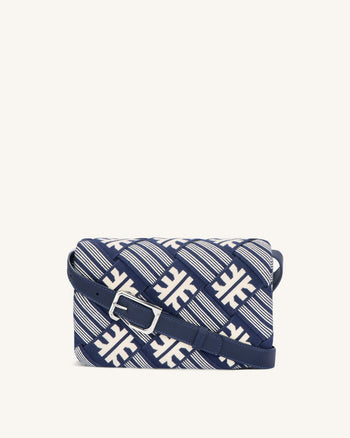 Maze Borsa Con Patta in Maglia Jacquard FEI - Navy