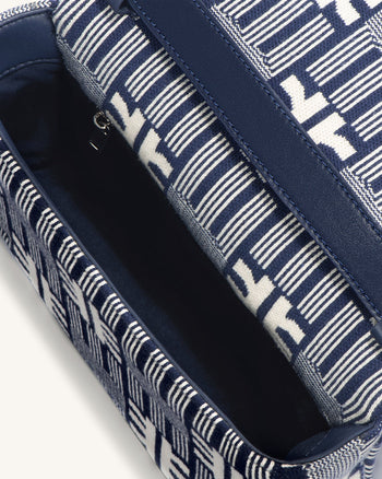 Maze Borsa Con Patta in Maglia Jacquard FEI - Navy