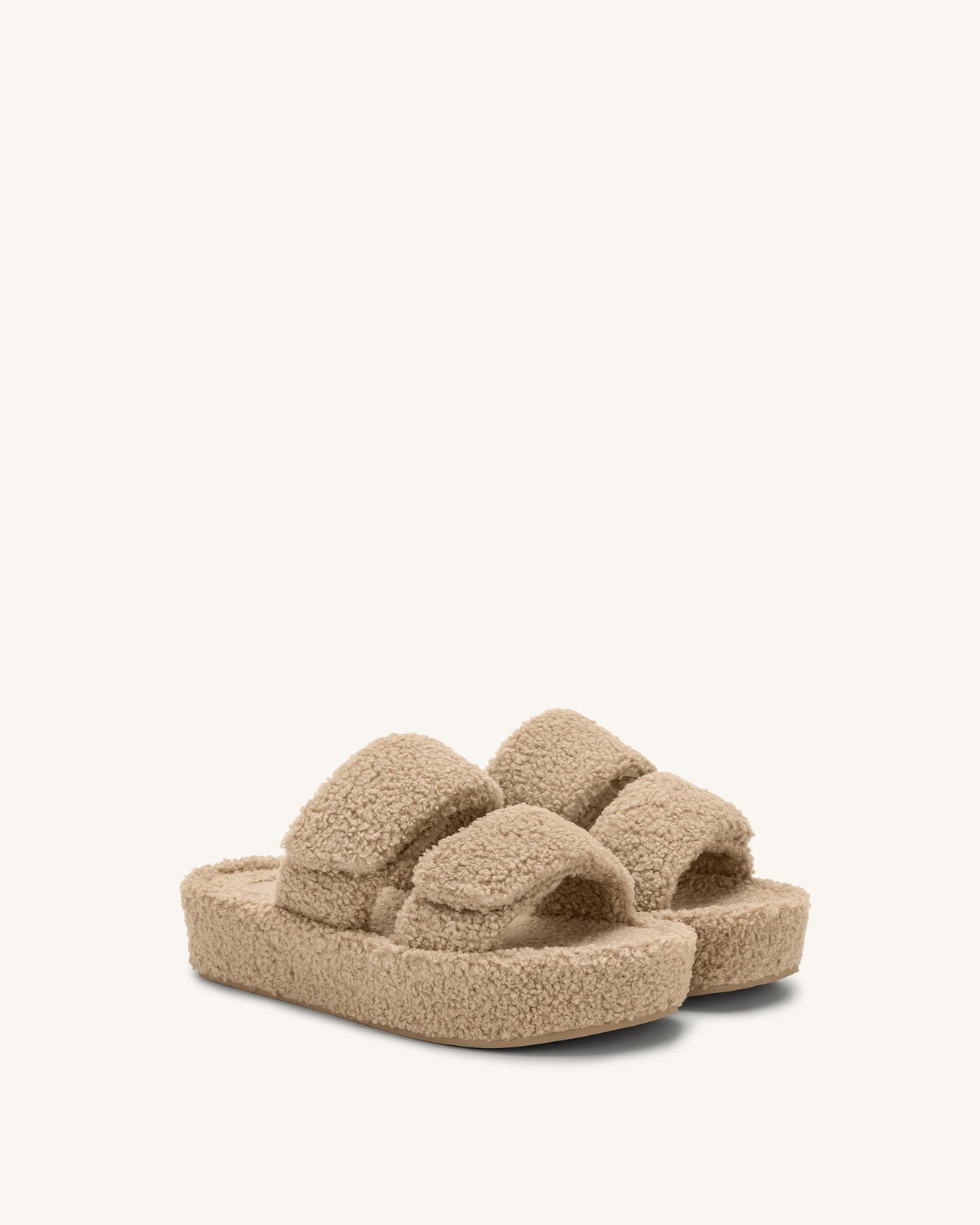 Lexi - Sandalo con Plateau in Ecopelliccia - Beige