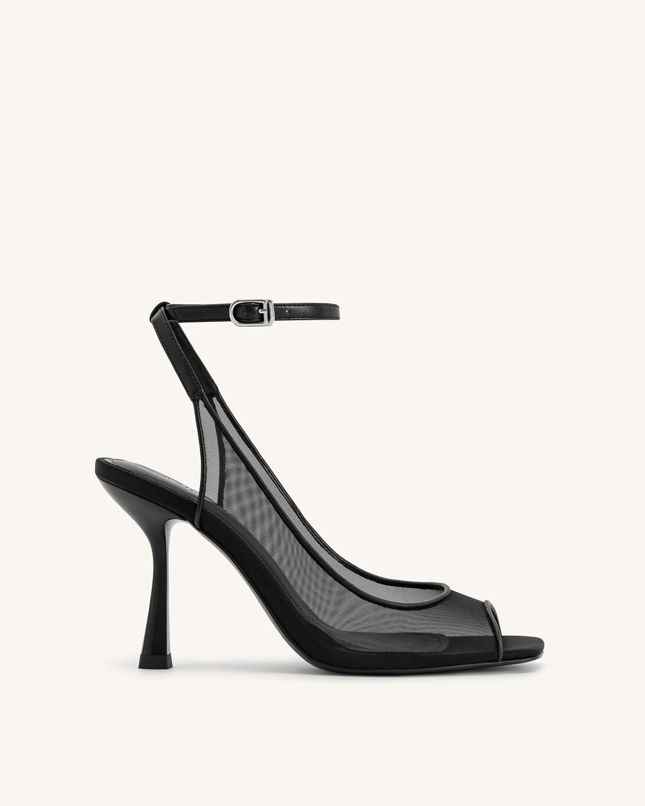 Serenity Sandali Slingback in Rete A Punta Aperta - Nero