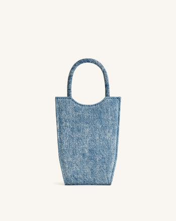 Borsa per telefono in denim FEI - Blu