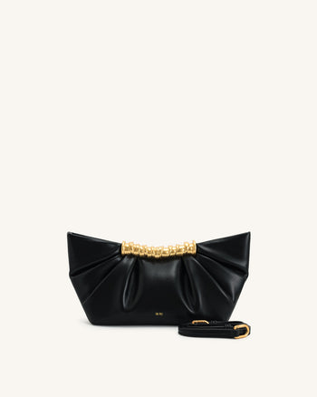 Leia Clutch Pieghettata - Nero