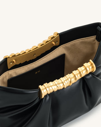 Leia Clutch Pieghettata - Nero