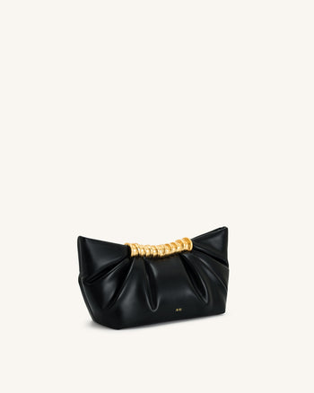 Leia Clutch Pieghettata - Nero