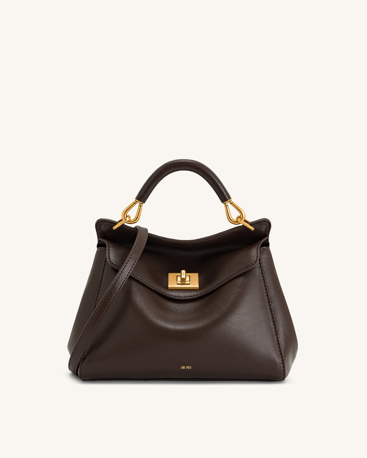 Lucia Borsa Classica Con Manico Superiore - Marrone Scuro