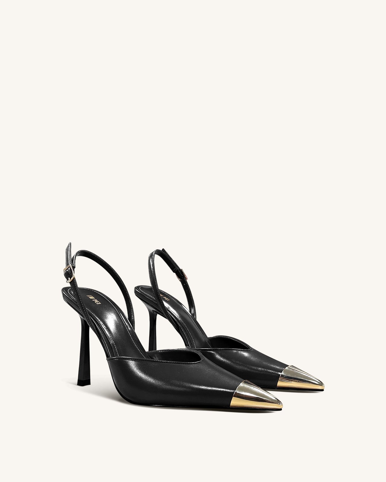 Savannah Slingback Pumps con Punta Dorata - Nere