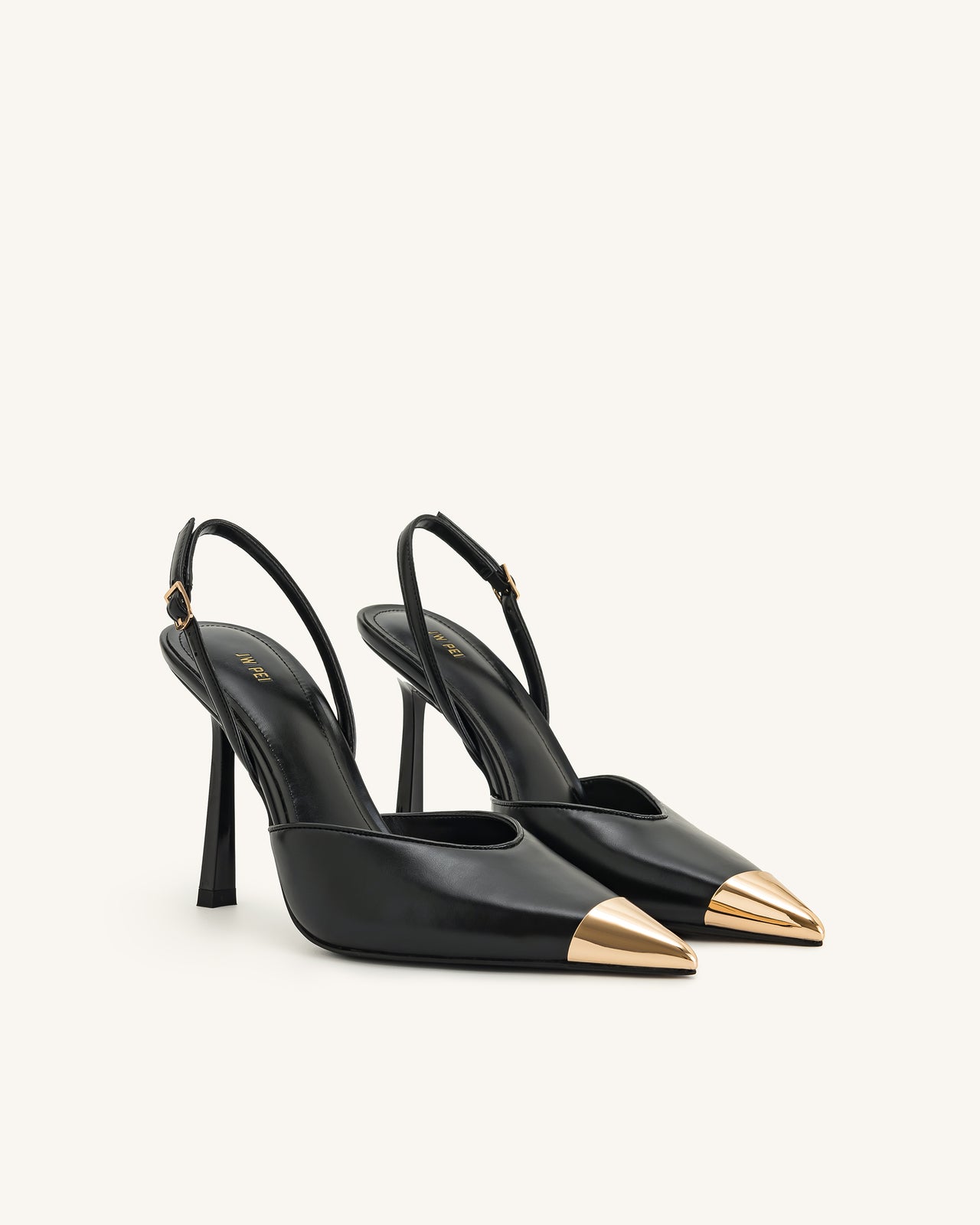 Savannah Slingback Pumps con Punta Dorata - Nere