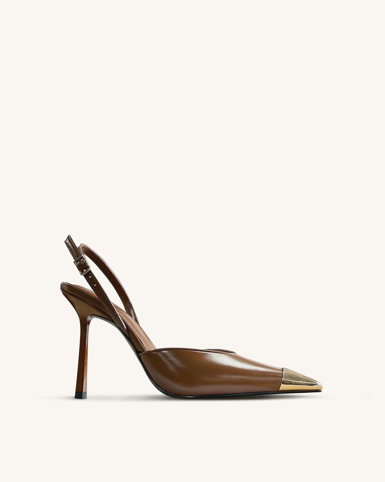 Savannah Slingback Pumps con Punta Dorata - Marrone