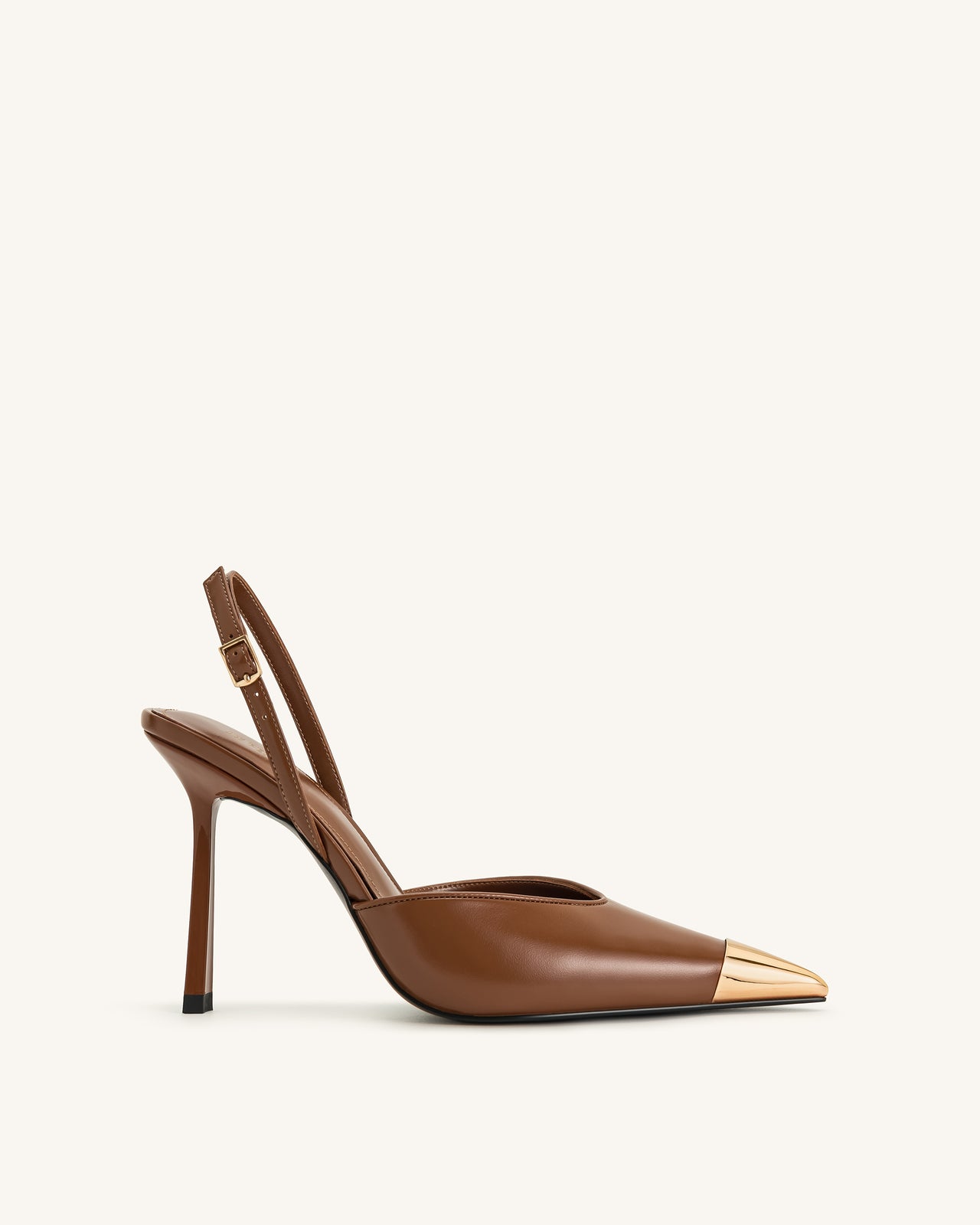 Savannah Slingback Pumps con Punta Dorata - Marrone