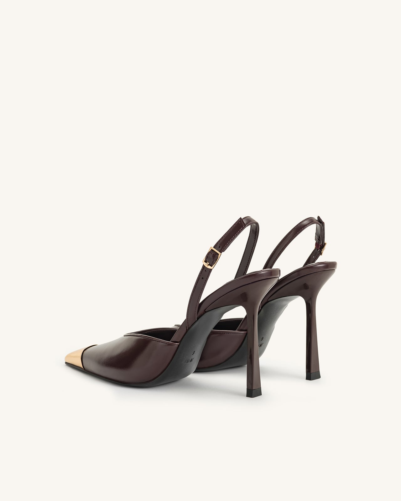 Savannah Slingback Pumps con Punta Dorata - Borgogna