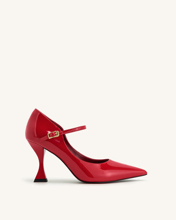 Thalina Patent Leather Pumps - Rosso