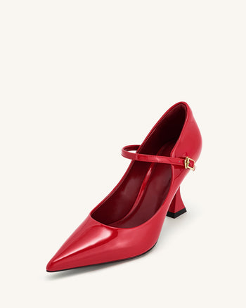 Thalina Patent Leather Pumps - Rosso