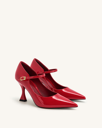 Thalina Patent Leather Pumps - Rosso