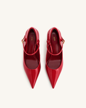 Thalina Patent Leather Pumps - Rosso