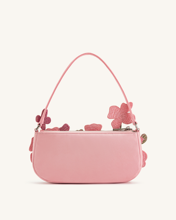 Borsa a tracolla con perline Leona - Rosa