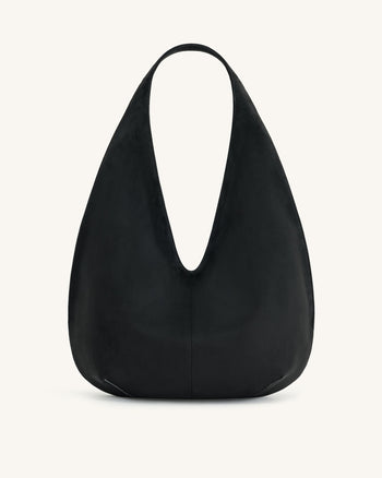 Borsa Hobo in Finta Pelle Scamosciata Dara - Nera