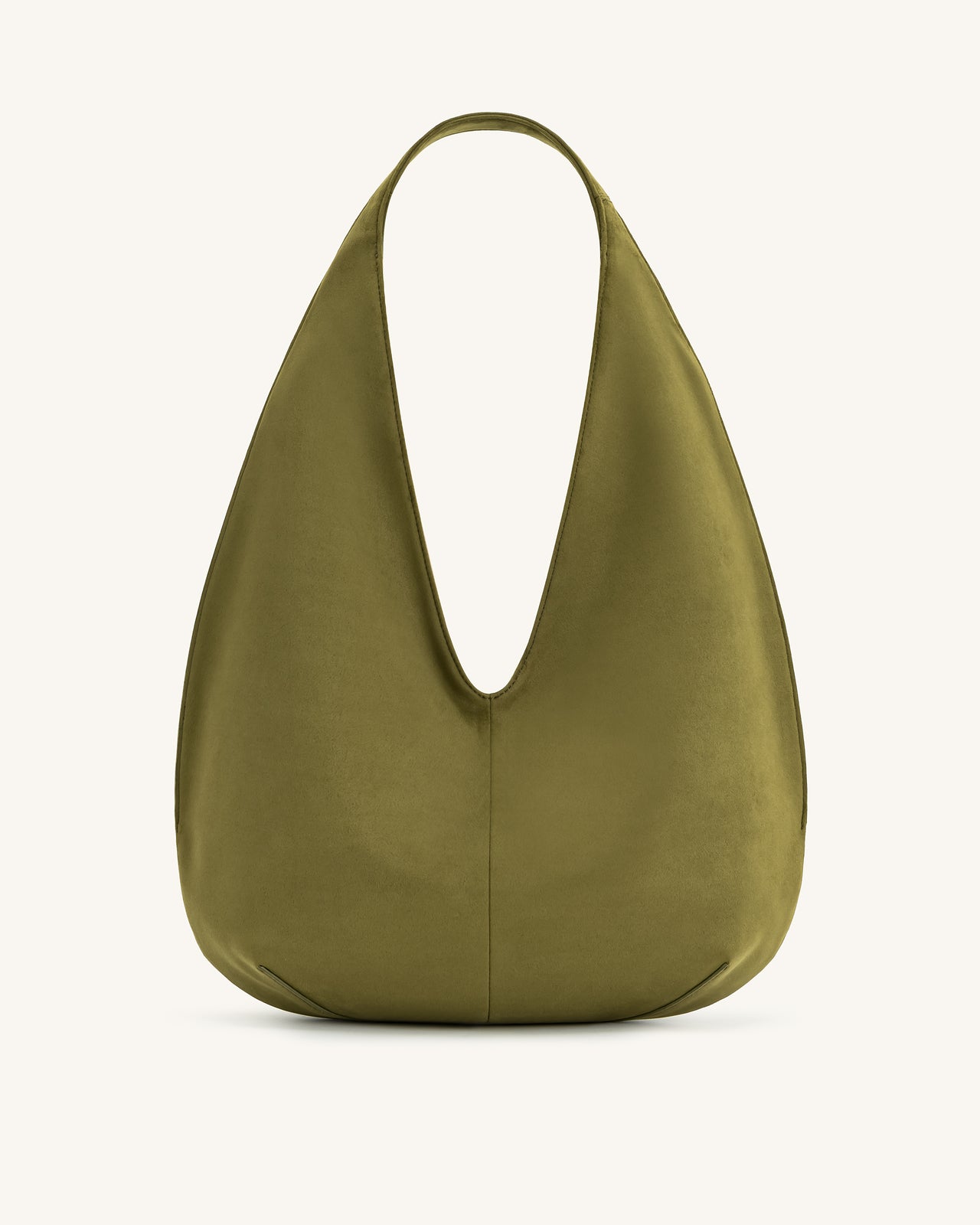 Borsa Hobo in Finta Pelle Scamosciata Dara - Verde Oliva Scuro