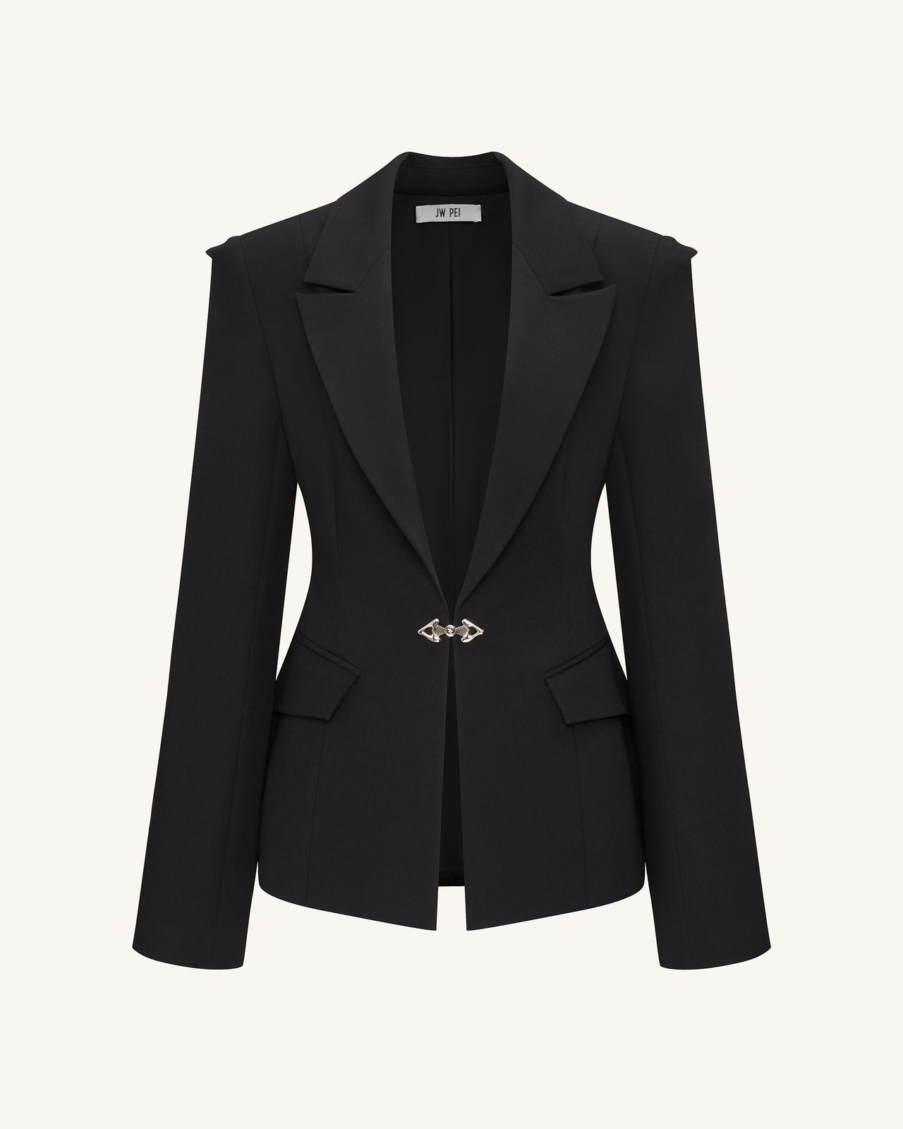 Layla Blazer Deep-V con Fibbia a Blocco - Nera