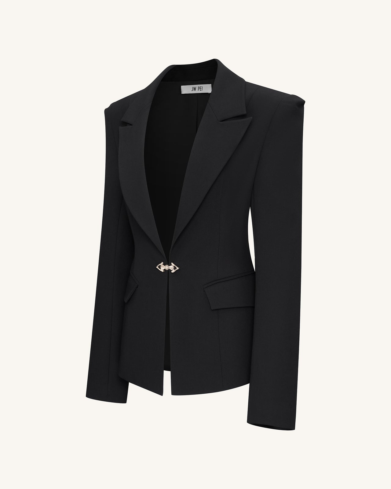 Layla Blazer Deep-V con Fibbia a Blocco - Nera