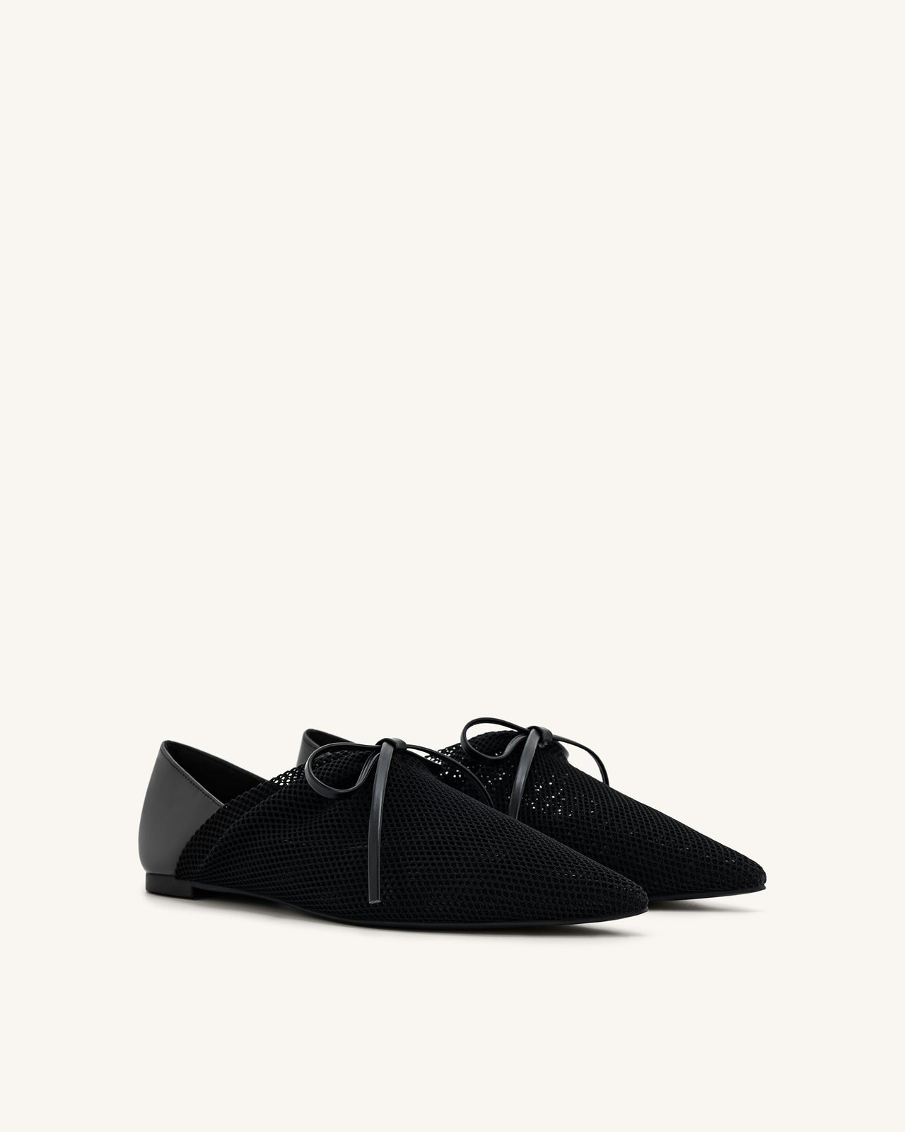 Scarpe da ballerina piatte in rete - Nero