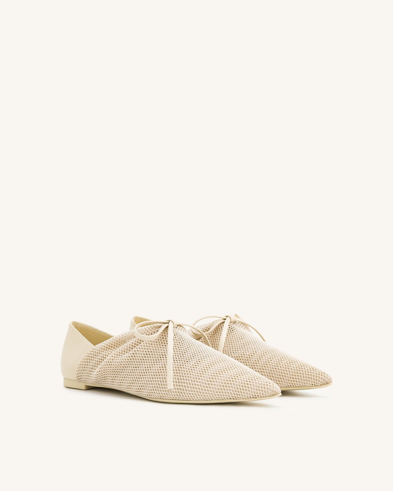 Scarpe da ballerina in rete a rete - Beige