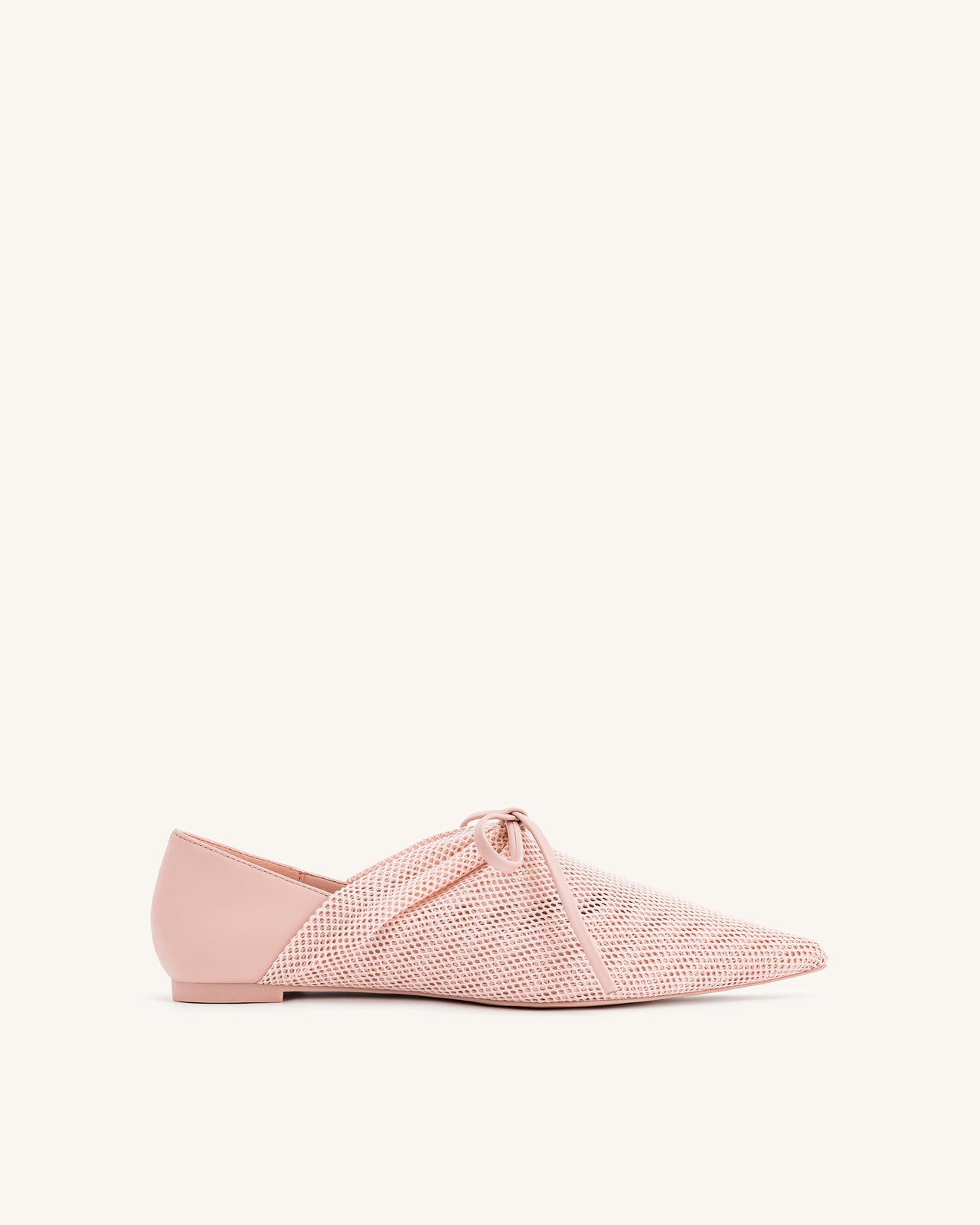 Scarpe da ballerina piatte in rete - Rosa Beige