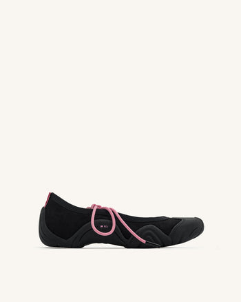 Caitlin Scarpe da ginnastica ballerina con lacci - Nero