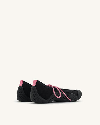 Caitlin Scarpe da ginnastica ballerina con lacci - Nero