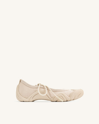 Sneakers Ballerina con Lacci Caitlin - Beige