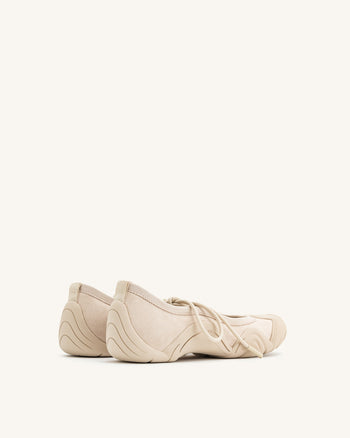 Sneakers Ballerina con Lacci Caitlin - Beige