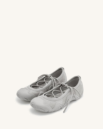 Sneakers Ballerina con Lacci Caitlin - Grigio