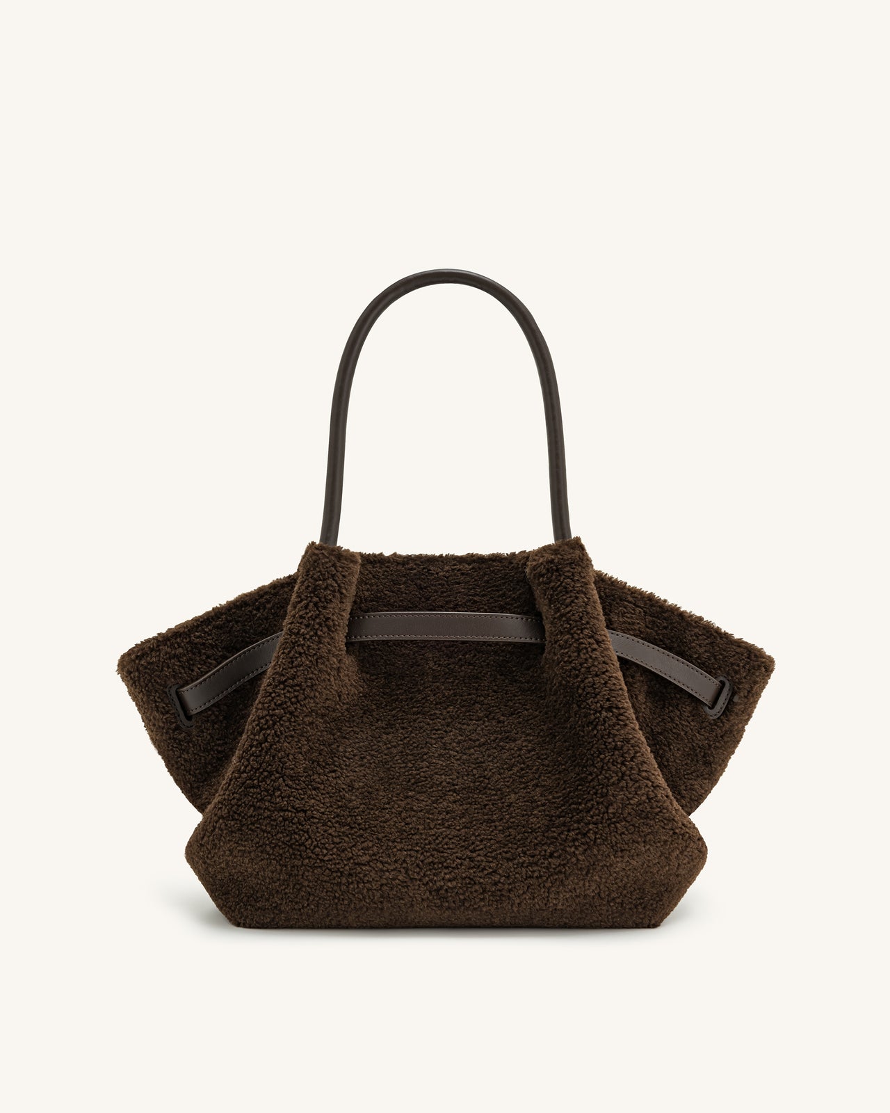 Hana Borsa Media in Pelliccia Sintetica - Marrone Mocha