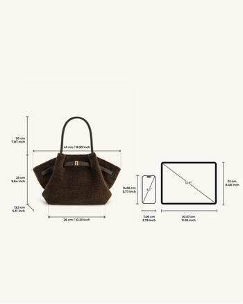 Hana Borsa Media in Pelliccia Sintetica - Marrone Mocha