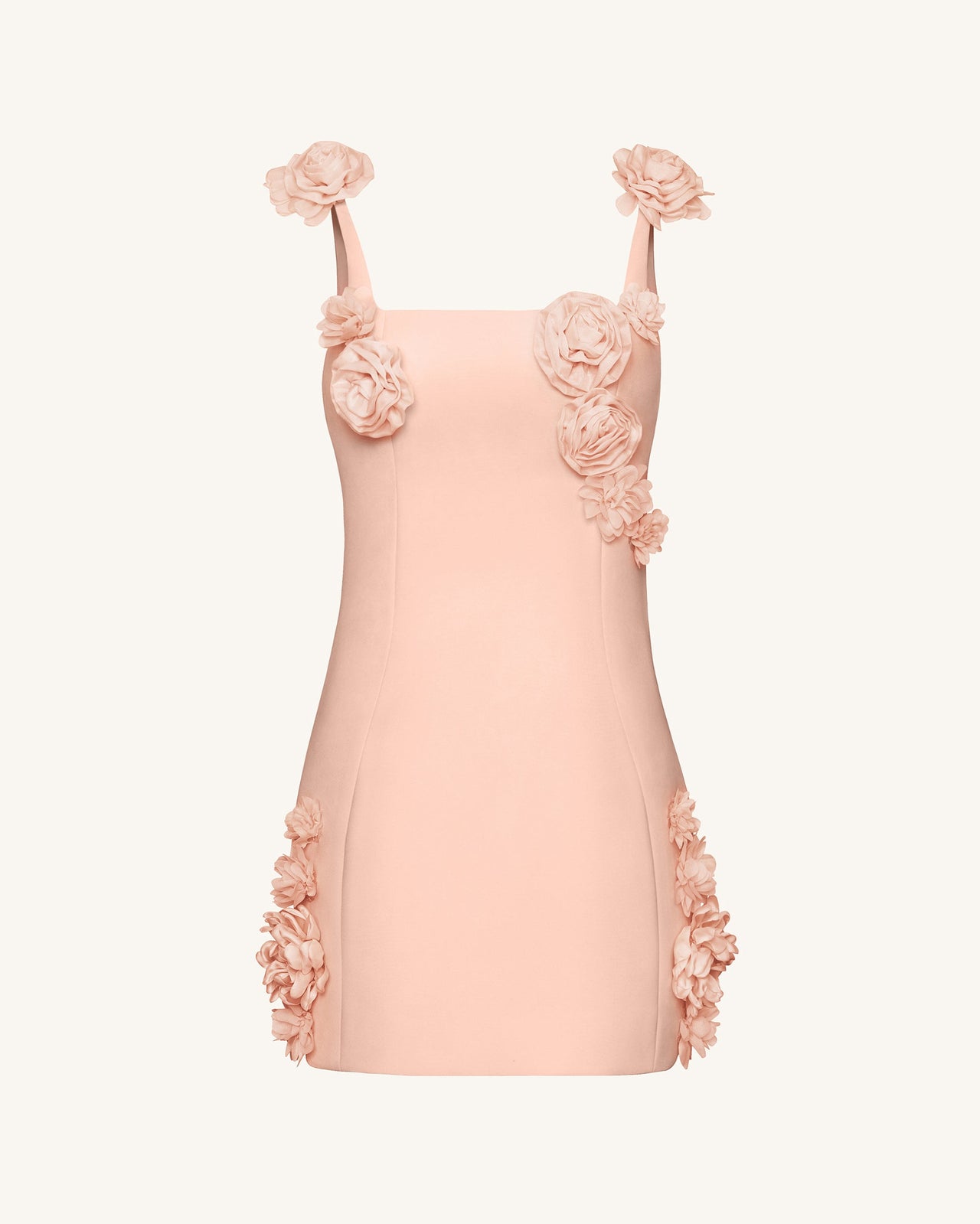 Elaina Pink Rosette Applique Mini Dress - Albicocca