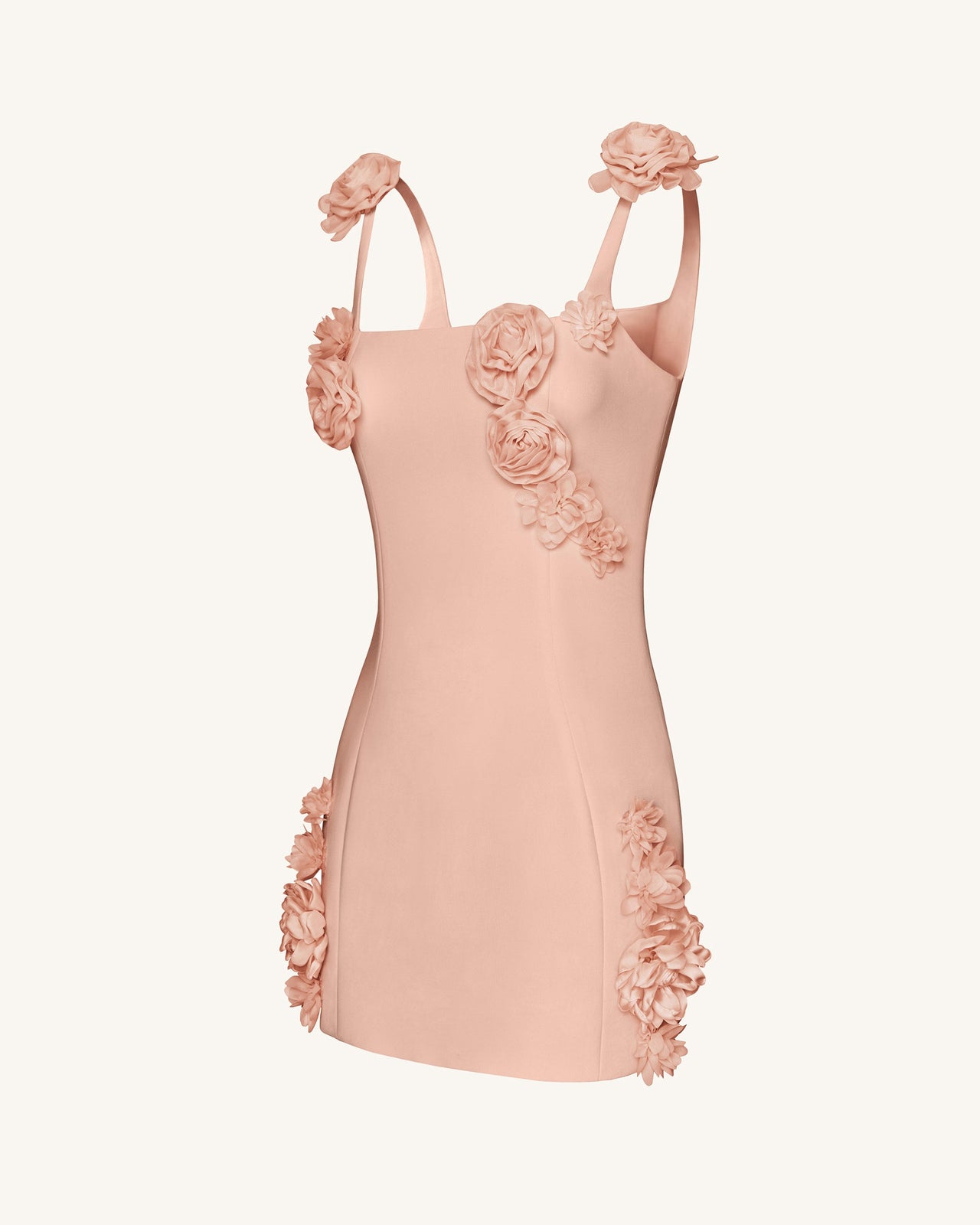 Elaina Pink Rosette Applique Mini Dress - Albicocca