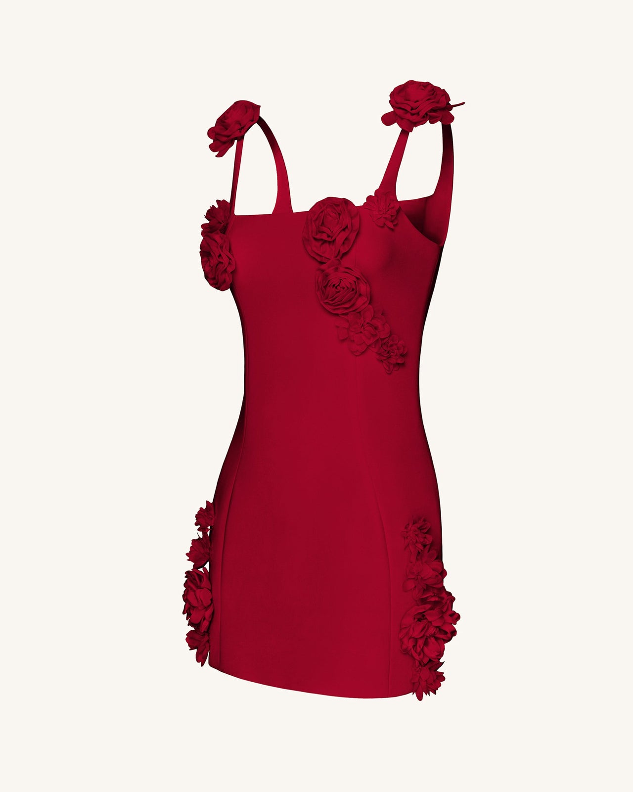 Elaina Pink Rosette Applique Mini Dress - Rosso