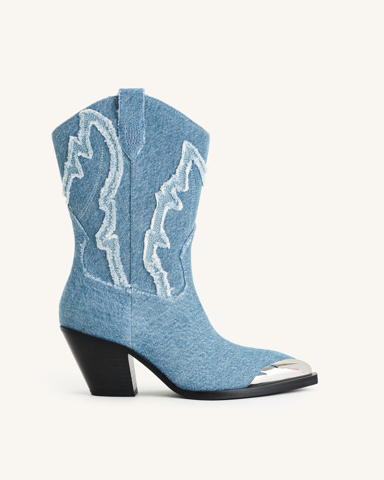 Riya Stivale da Cowboy in Denim - Blu