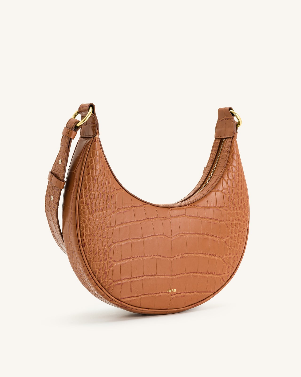 Borsa Saddle Carly - Coccodrillo Marrone Ghianda