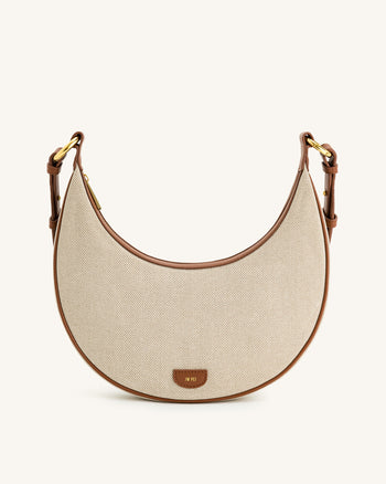 Borsa a tracolla in tela Carly - Beige